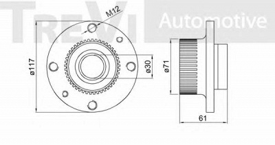 TREVI AUTOMOTIVE wb1548 -  Комплект подшипника ступицы колеса